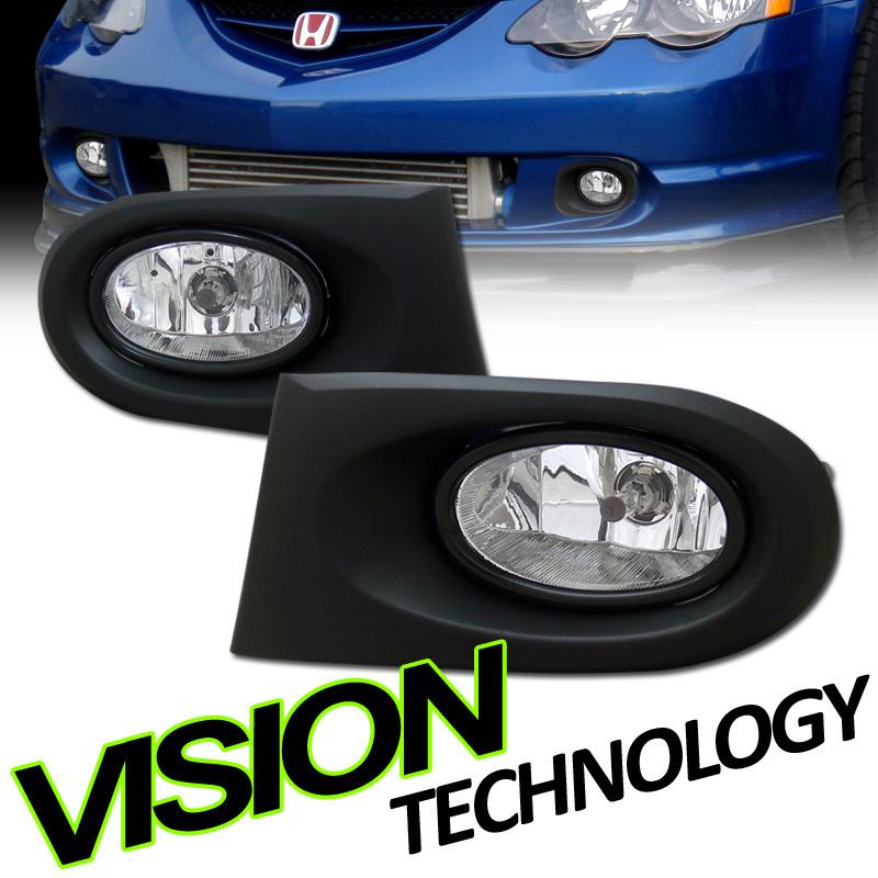 Jdm clear lens bumper/driving fog lights lamps+switch+bulbs l+r 02 03 04 rsx dc5