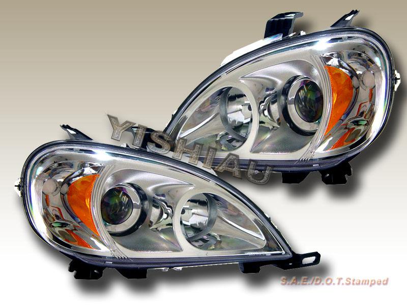 98 99 00 01 mercedes benz ml projector headlights chrome