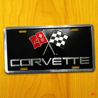 Vintage corvette license plate custom vanity tag emblem sign front frame logo fl