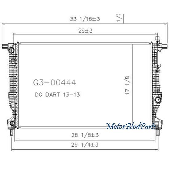 2013 13 dodge dart 1.4l 2.0l 2.4l replacement cooling radiator