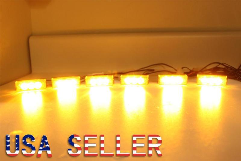 18 led car truck boat strobe emergency flashing  light deck dash grill  amber