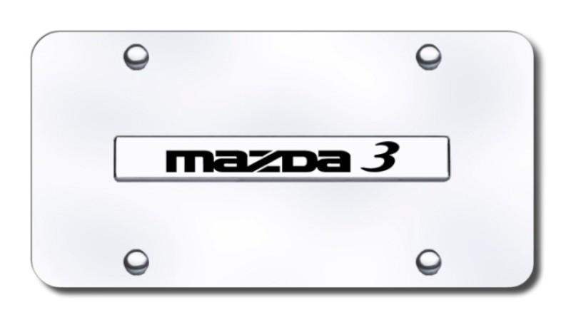 Mazda 3 name chrome on chrome license plate made in usa genuine