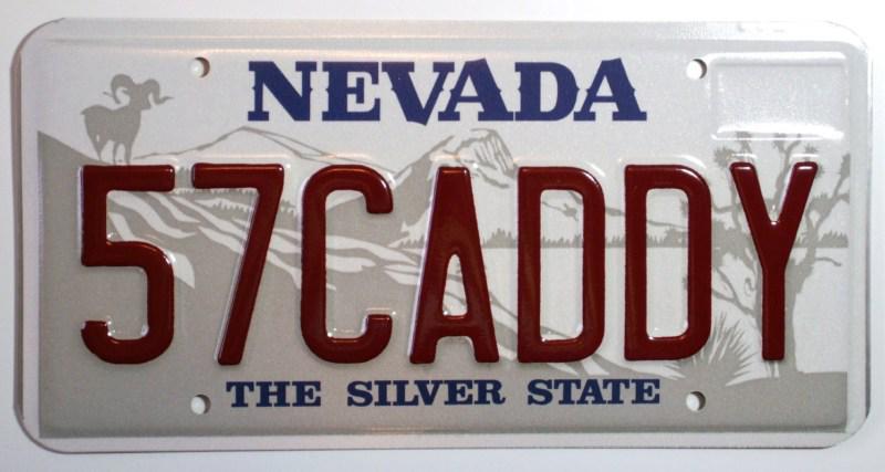 57 caddy metal novelty license plate for your 1957 cadillac