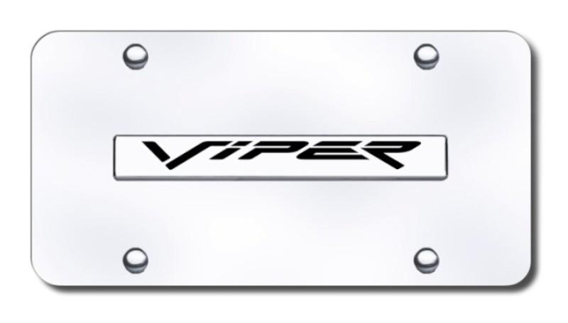 Chrysler viper name chrome on chrome license plate made in usa genuine