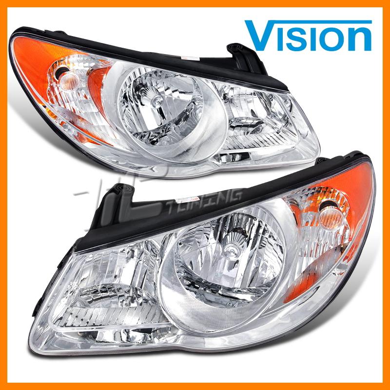 Left right side headlamp for 2007-2009 hyundai elantra 4dr sedan head light pair