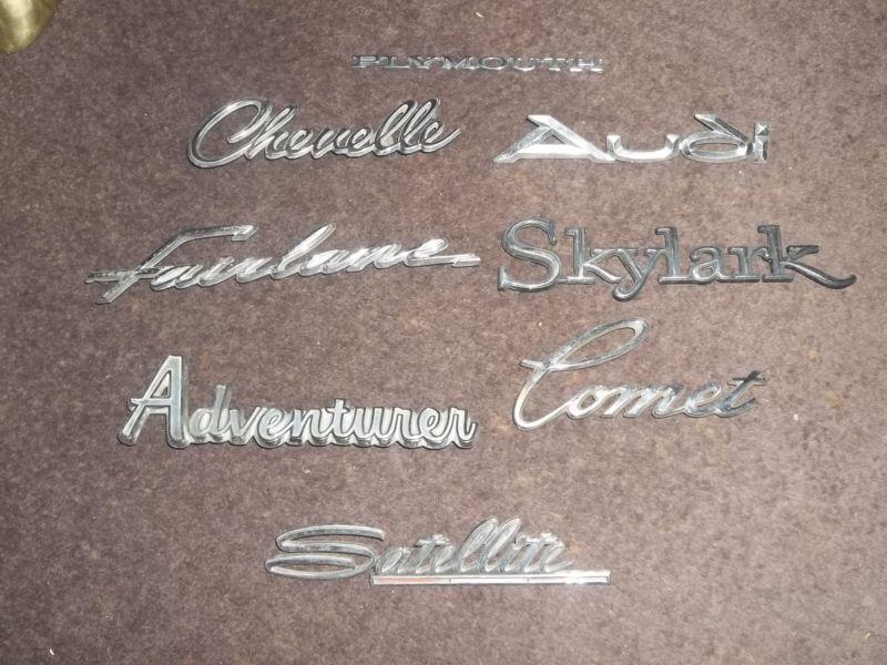 Skylark metal car emblem 3 tabs on back 7 1/4" long