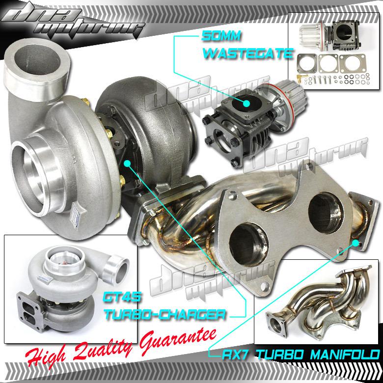 Gt45 turbo charger+manifold+50mm mazda rx7 93-96 fd3s