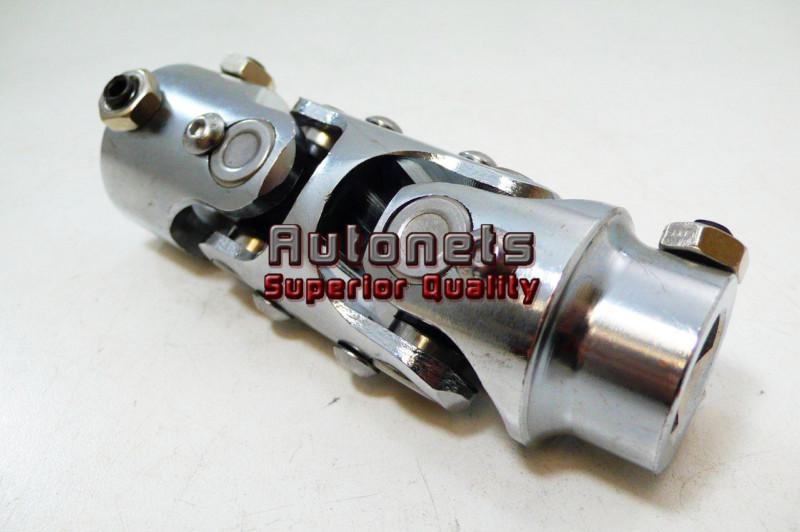 Chrome universal double style steering u-joint 3/4" dd x 1" dd chevy hot rat rod