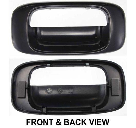 Smooth black tailgate handle bezel for 99-07 chevy silverado gmc sierra