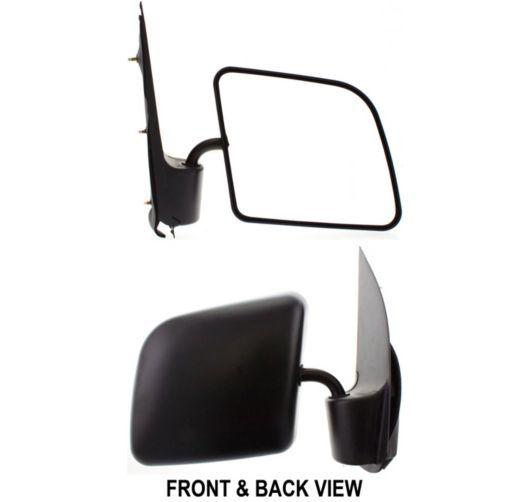 94-06 ford 250 van econoline e150 black manual mirror rh right passenger side