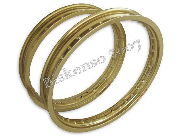 Hodaka 175 sl model #61 front & rear aluminium wheelrim set"gold"