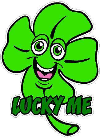 Lucky me irish  decal / sticker   * new *  4 leaf clover