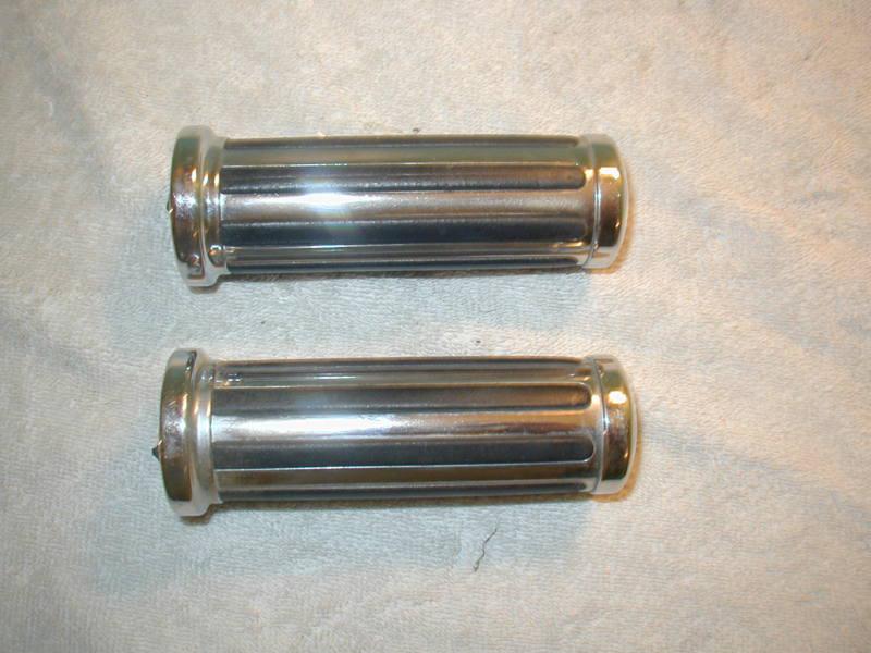 Set of 1" chrome and rubber hand grips-harley-davidson-bobber/chopper/rat rod 