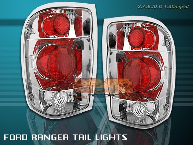 98-01 ford ranger euro tail lights chrome 1999 2000