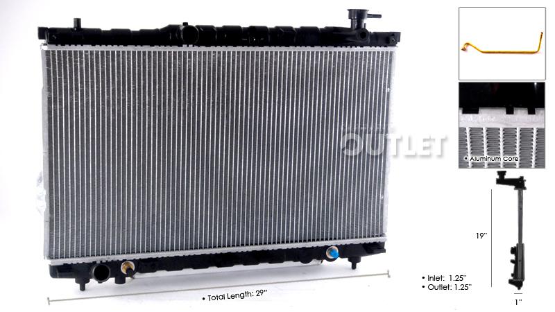 Radiator replacement 2.4 2.7 l4 v6 for 2001-2006 01-06 hyundai santa fe auto a/t