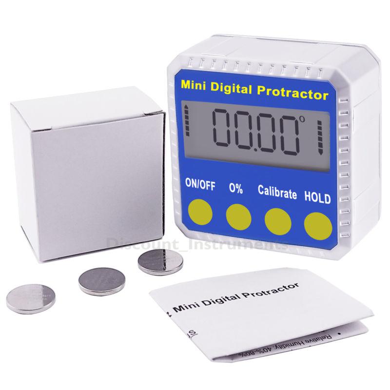 Digital inclinometer angle protractor meter gauge 360° built-in magnetic base