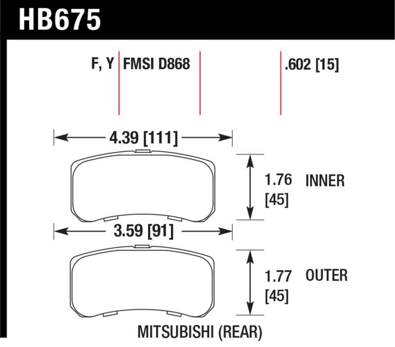 Hawk performance hb675f.602 disc brake pad 08-11 avenger lancer