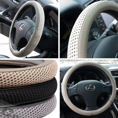 New steering wheel cover 51206 leather honda toyota beige nissan 14"-15" suv car