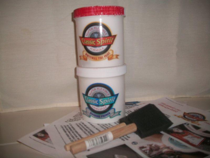 White wall tire paint,vintage,extra flexible,hot rodprimer and paint,8 oz each