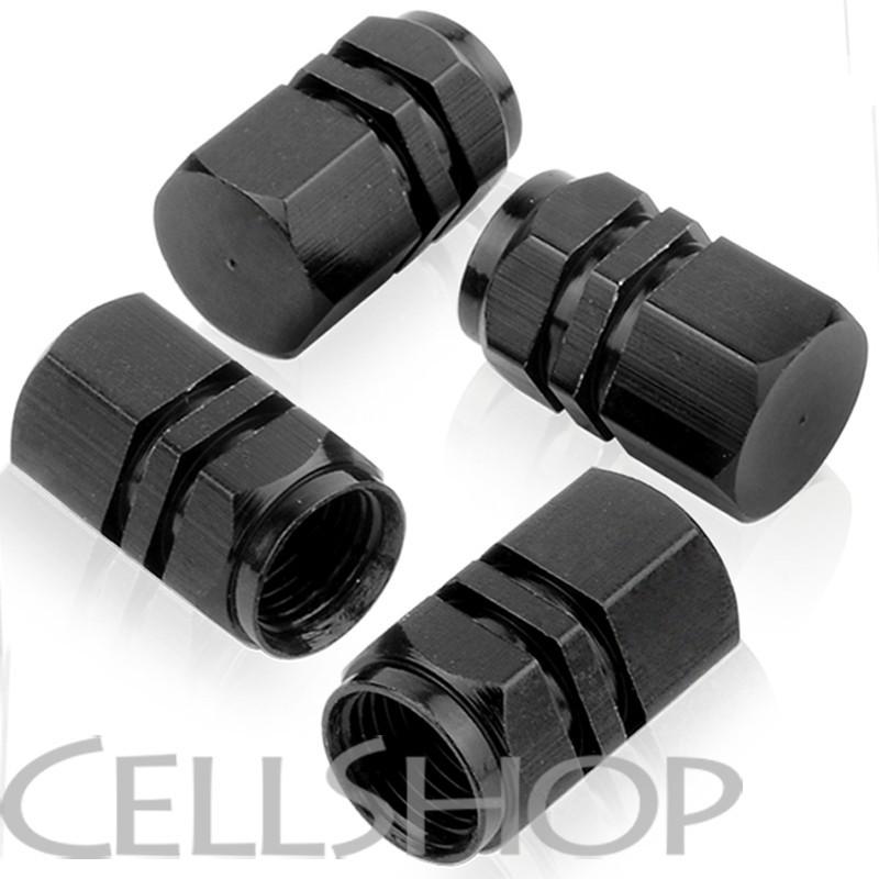 Car wheel airtight tyre tire stem air valve caps 4 pcs fit for truck bike black