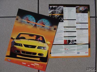 2003 ford svt cobra mustang dealer card/data sheet new, rare! free shipping!