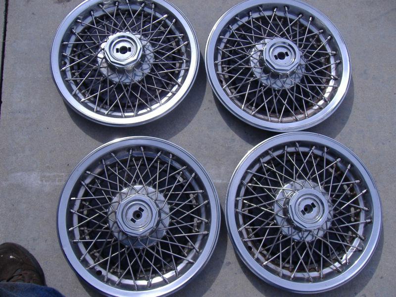  wire wheel hub caps pontiac buick oldsmobile chevrolet 15" gm