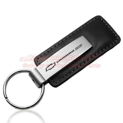 Chevrolet 2010 up camaro ss black leather key chain, keychain, key ring, free sh