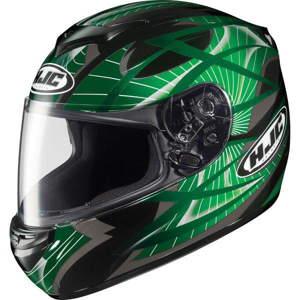 Green/black xl hjc cs-r2 storm full face helmet