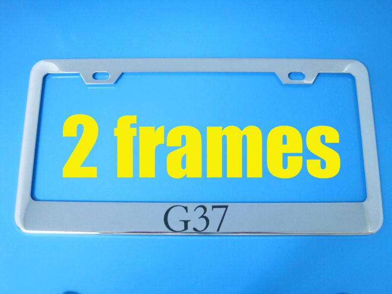 Infiniti "g37" superior chrome metal license plate frame (2pcs)