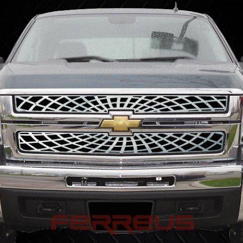 Chevy silverado hd 2500 3500 07-10 spiderweb polished stainless grill add-on