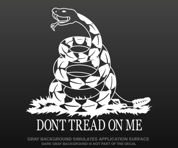 Dont tread on me decal 5"x4.8" white gadsden snake don't vinyl sticker zu1