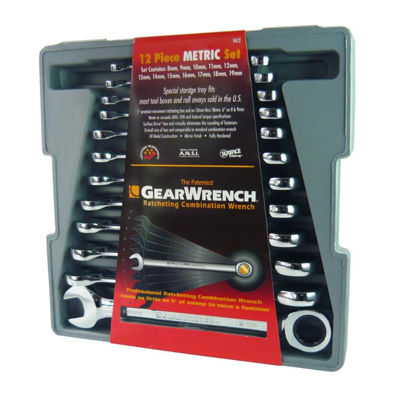 Gear wrench 9412 12 piece metric ratcheting wrench set kd tools