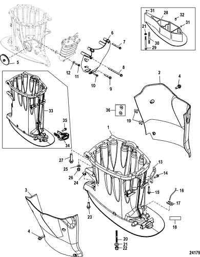 Chap lower cowling 885364t01 - mercury verado outboard