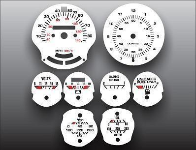 1970-1981 pontiac firebird clock instrument cluster white face gauges 70