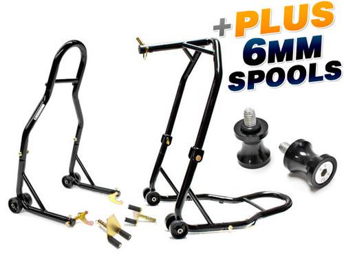 Front triple tree rear lift stands swingarm + 6mm spools for yamaha fz1 vmax