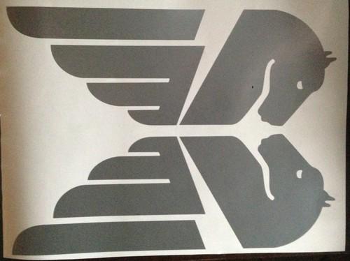 2 buell pegasus decals silver