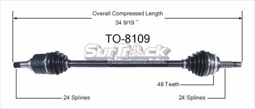 Surtrack perf axles to-8109 cv half-shaft assembly-new cv axle shaft