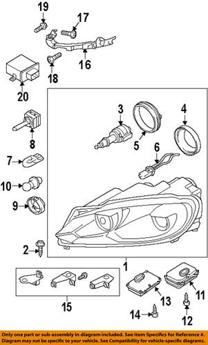 Volkswagen oem 5k0941754b headlight-headlamp assembly