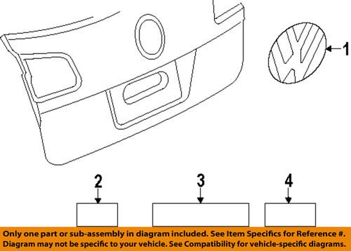 Volkswagen oem 5k0853630bulm trunk lid-emblem