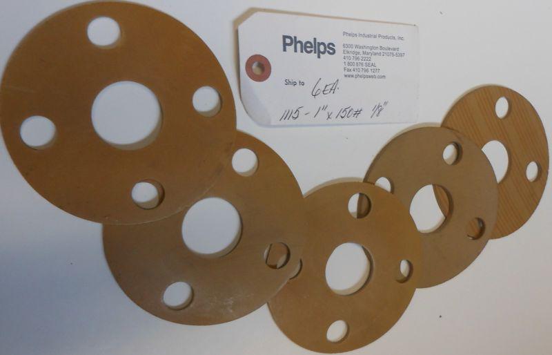 Phelps 150lb full face 4 hole gasket 4.25" od 1115 nib lot of 5