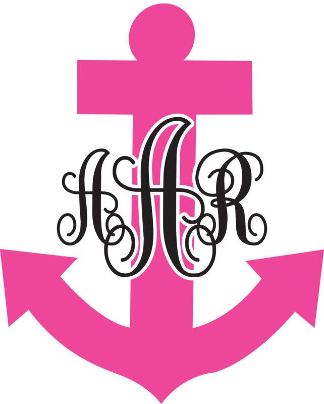 Anchor monogram decal