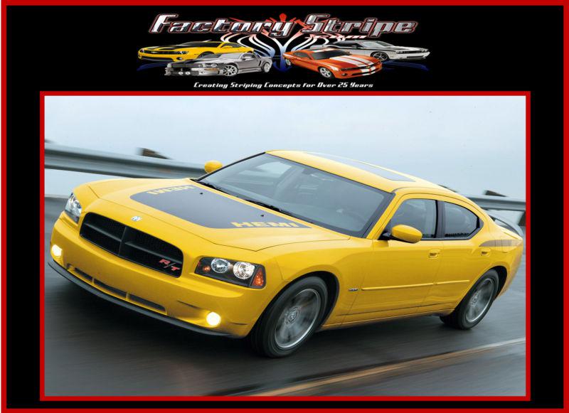 2006 2010 dodge  charger hood decal hemi blackout panel factory stripe 3m 