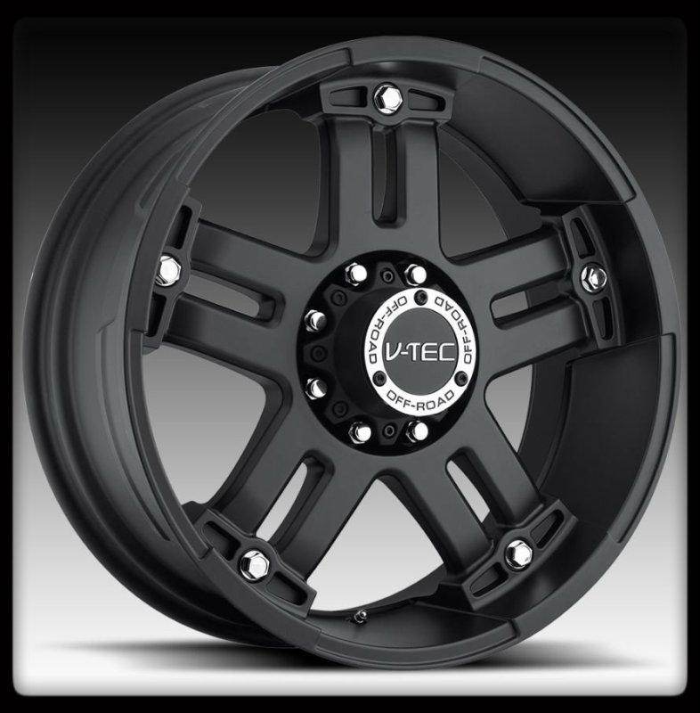 18x9 v-tec 394 warlord 18 inch matte black 6x135 navigator f150 wheels rims +12