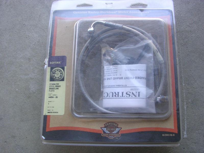 Harley davidson stainless steel braid brakeline flsts softail