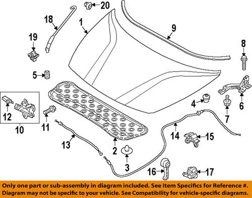 Kia oem 791201w000 hood-hinge