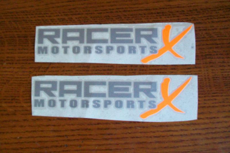 Racer motorsports decal, 2 color, 2" x 7", lot of 2