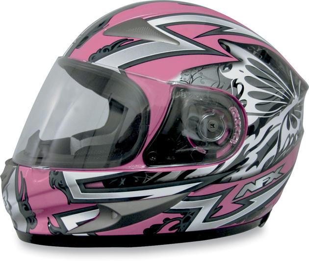 Afx fx-90 passion motorcycle helmet silver/pink xs/x-small