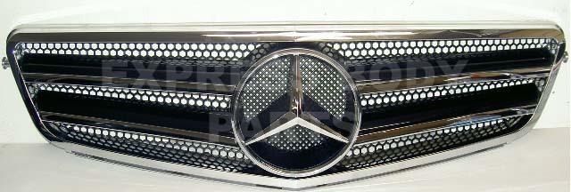 2012 c63 style w204 2008-2012 c300 c350 c250 grille black w/chrome frme 2 bar