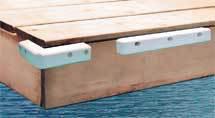 Dock edge straight protection bumpers - white - 15" x 2.5" x 1.5" 1058-f