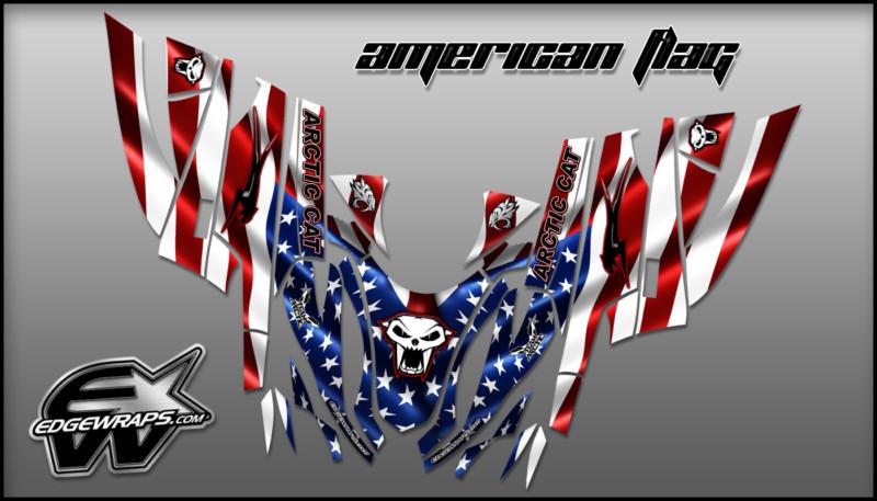 Arctic cat firecat-sabercat f5 f6 f7 03-06 custom graphics decals - america flag